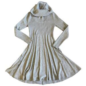 Women’s Calvin Klein Silver Glitter Cowl Neck Twirl Sweater Dress Size Medium